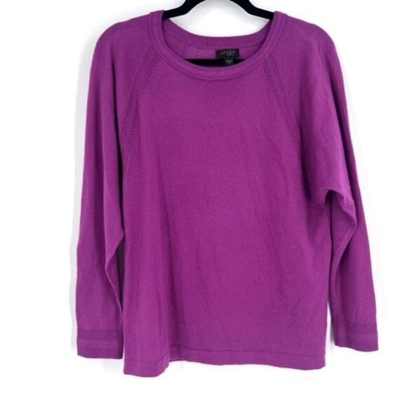J. Jill Wearever Collection‎ Washable Merino Wool Pointelle Sweater Purple Sz XS - Picture 2 of 9